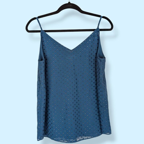 Calvin Klein Blue Metallic Flowy Top - Picture 6 of 8